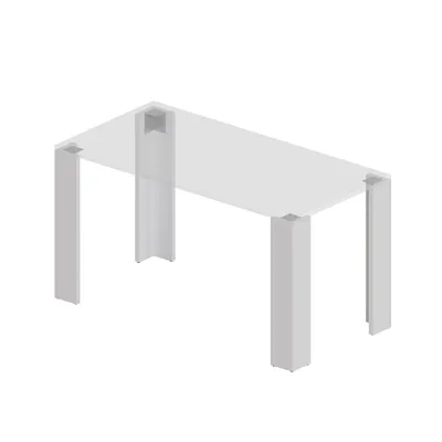 Image de POKAR Patins de table Pied de table en acier DIY Bureau industriel, Couleur:Blanc, Taille:13x13x72 cm