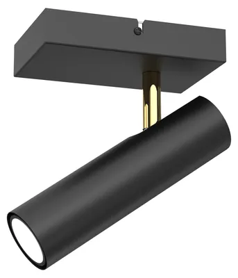 Obrázek produktu pro Světlo Axion, černá matná – zlatá lesklá, 1xGU10x8W, kov, rozměry: 16x10x24 cm, IP20, Luminex