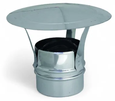 Immagine prodotto di Fumaiolo in acciaio zincato a cappello cinese tondo attacco maschio - 16 cm