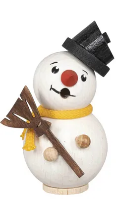 Produktbild von Mini-Räucherfigur Deko Holz Schneemann 8 cm