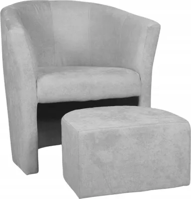 Produktbild von Sessel mit Hocker - Hellgrau - 75x79x64 cm B/H/T - Fleckenbeständig - Relaxsessel - CAFE