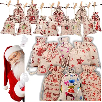 Image de Kit DIY pour calendriers de l'Avent, 24 pièces, à remplir, pour enfants