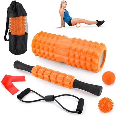 Produktbild von Schaumstoffrolle 7-in-1 - 33 x 13 cm - Faszienrolle mit Massagebällen - Ideal zur Muskelregeneration - Vemera