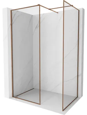 Obrázek produktu pro Mexen Kioto-XF sprchová stěna Walk-in s rámem 120 x 90 cm, průhledná 10 mm, růžové zlato - 800-120-202-04-60-090-XF