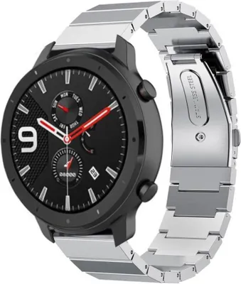 Produktbild von Strap-it Xiaomi Amazfit GTR Metallarmband (Silber)