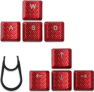Produktbild von Huiyun -Schlüsselkaps Kunststoffständer Fußbein Ersatz Logitech G813/G815/G913/G915 RGB Mechanische Gaming -Tastatur (WASD + Pfeiltasten) rot