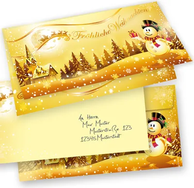 Produktbild von SCHNEEMANN Weihnachtskarten mit Umschlag Set 15er SET Klappkarten DIN lang witzig
