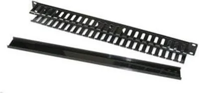Obrázek produktu pro Triton 19" vyvazovací panel 1U, s plastovým krytem, profil 4x5cm, černý