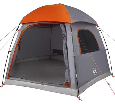 Immagine prodotto di vidaXL Tenda igloo familiare per 6 persone Grigio e arancione Impermeabile