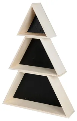 Image de Boîte de décoration de Noël Sapin 3 pièces en bois Sapin de l'Avent Noël