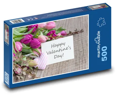 Produktbild von Puzzle 500 Tulpen zum Valentinstag - martinpuzzle