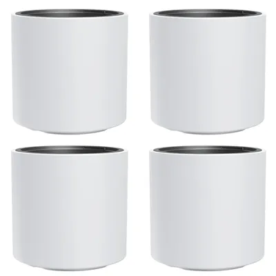 Produktbild von 4x HEOS frostsicherer Blumentopf weiß mit Einsatz Inhalt 31L matt DBHER470