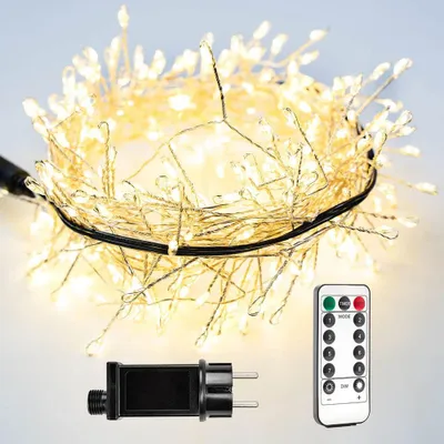 LED-Lichterkette 30 m, 1000 warmweiße LEDs, Kupferdraht, Fernbedienung