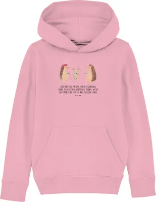 Produktbild von Mr. & Mrs. Panda Kinderpullover Igel Seilhüpfen 12-14 Jahre (152/164) - Baumwolle Pink - Geschenk, Lustige Sprüche, Kapuzenpullover, Sweater, Kapuzenpulli, Kinder, Pullover