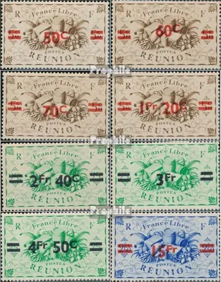 Produktbild von Briefmarken Reunion 1945 Mi 294-301 (kompl.Ausg.) mit Falz Aufdruckausgabe