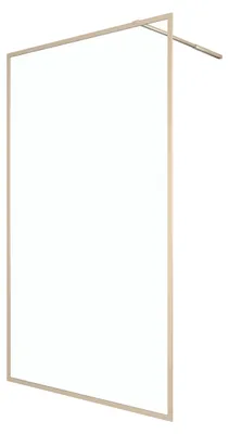 Produktbild von Duschwand 100×200 cm, Gold, Aluminium, 6 mm ESG, Stabilisationsbügel