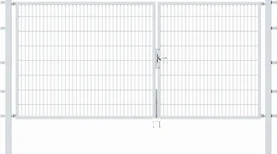 Produktbild von Alberts Doppeltor Flexo mit Zubehör, zum Einbetonieren, feuerverzinkt, Breite 350 cm, Höhe 160 cm