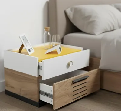 Immagine prodotto di Comodino moderno con cassetti e ripiano