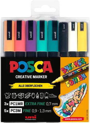 Produktbild von Uni-Ball UNI POSCA Sneaker Acrylstift 0.9 - 1.3 mm Mehrfarbig