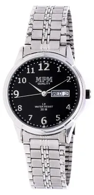 Produktbild von MPM-Quality Damenuhr Metall Silber Zifferblatt Schwarz Metallarmband Ø 35 mm