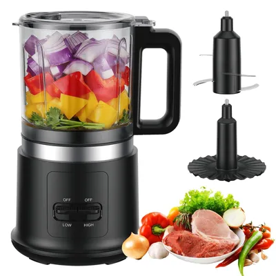 Küchenmaschine 400 W, 2 Stufen+Puls, 4 Edelstahlmesser, 0,95 L