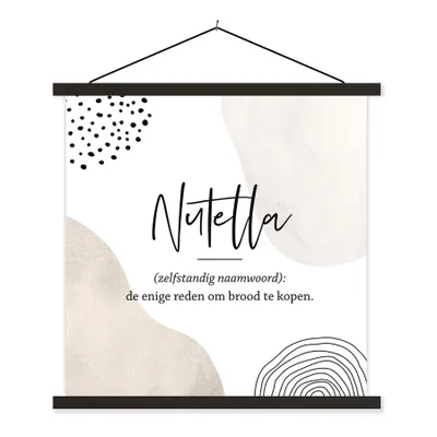 Produktbild von MuchoWow® Textilposter Nutella - Sprichwörter - Zitate - Nutella Definition - Wörterbuch 40x40 cm mit schwarzem Rahmen - Fotos