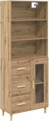 Image de Haut Armoire avec tiroir Chêne artisanal 69,5 x 34 x 180 cm