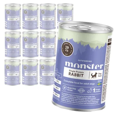 Zdjęcie produktu dla Monster Dog Adult Single Protein Rabbit 12x400g Monoproteinowa Karma Mokra Dla Dorosłego Psa Z Królikiem