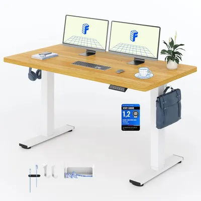 Obrázek produktu pro FLEXISPOT EN1 Výškově nastavitelný stůl 140 x 80 cm, nosnost 100 kg, s ochranou proti kolizi, jednodílná deska stolu, 4 paměťové funkce (javor)