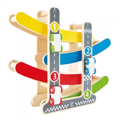 Immagine prodotto di Hape E0438 Pista Flickflack, incl. TRE macchinine, pista per auto in legno, da 18 mesi