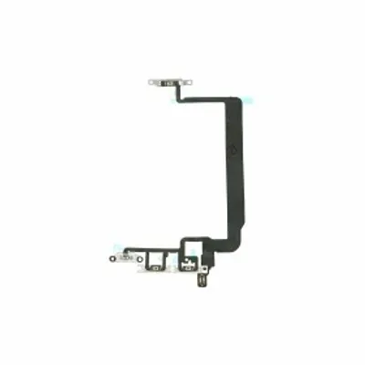A close-up of a flex cable with buttons for an iPhone 13 Pro Max.