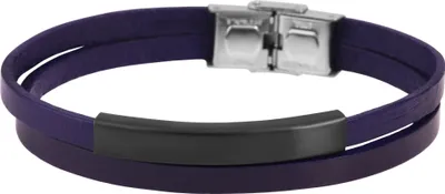 Produktbild von Akzent Echtlederarmband mit Edelstahlgravurplatte