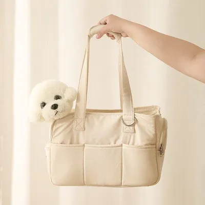 Zdjęcie produktu dla Przenośna torba dla kota, oddychająca, do 4 kg, średnia, biała