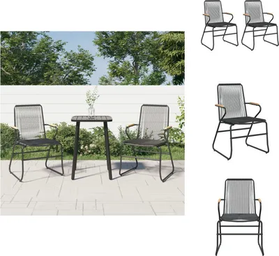 Produktbild von vidaXL Gartenstühle 2 Stk. Schwarz 58x59x85,5 cm PVC Rattan -  Gartenstühle