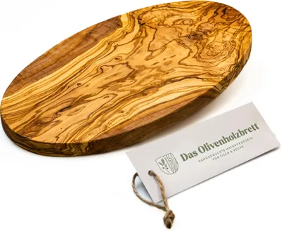 Produktbild von Frühstücksbrett aus Olivenholz, oval 35 cm
