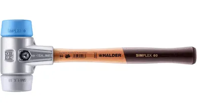 Produktbild von HALDER SIMPLEX Schonhammer Ø 60 mm TPE soft blau / TPE mid grau