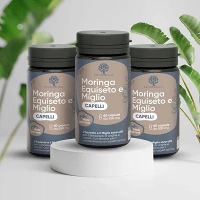 Produktbild von Haarwachstum Komplex 8-in-1 mit Biotin, Zink, Selen, L-Cystein, Hirse, Schachtelhalm & Moringa – 180 Kapseln gegen Haarausfall & für Wachstum