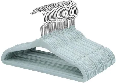 Obrázek produktu pro Fluwele – věšáky na oblečení pro batolata – otočné háčky – 30 kusů – modré