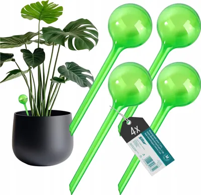 Image de Sillar 4x boules d'arrosage pour plantes 70 ml vert – Arrosage automatique pour plantes en pot et fleurs