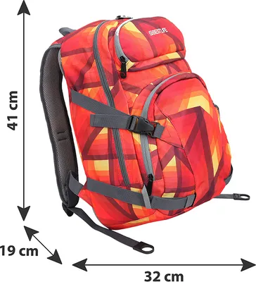 Produktbild von BESTLIFE Uni Rucksack „MERX“ Schultasche Freizeittasche mit Laptopfach bis 15,6 Zoll (39,6cm), rot/orange