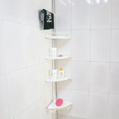 Image de Meuble de salle de bain en aluminium, 4 pieds, capacité de charge de 20 kg, réglable, meuble de salle de bain