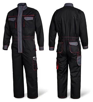 Produktbild von Safetytex Twill Winter Overall Thermo Arbeitskombi schwarz grau Gr. XL