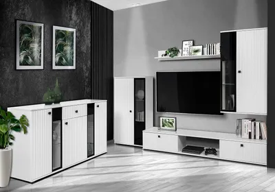 Productafbeelding van Woonkamer set - TV-meubel en commode FIESTA, wit