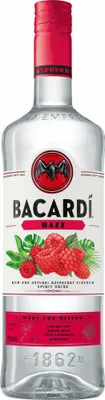 A bottle of Bacardi Razz flavored rum.