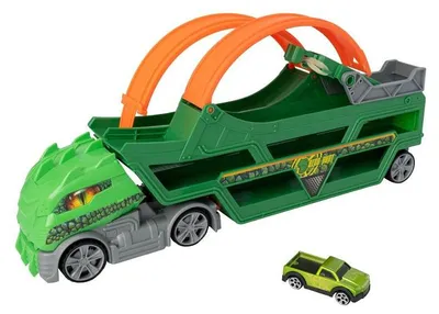 Produktbild von Teamsterz Dino tragbarer Transporter mit 1 Auto und Looping