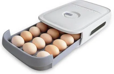 Obrázok produktu pre Plastový stojan na vajcia do chladničky – priehľadný – stojan na vajcia – biely – chladnička