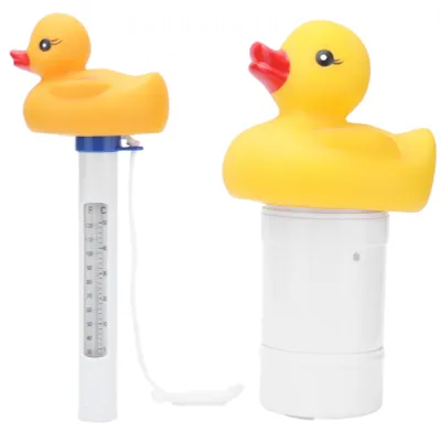Produktbild von 2Pcs Wasser Thermometer Set hohe Temperatur resistent Pool Chlor Spender für Teich Schwimmbad