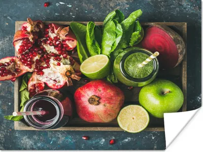Produktbild von MuchoWow® Poster Obstkiste - Obst - Smoothie 40x30 cm - Plakate für die Wände - Poster Wohnzimmer