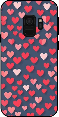 Produktbild von Smartphonica Telefon Fall fit für Samsung Galaxy S9 mit rosa und roten Herzen Impressum - TPU Backcover Fall mit rosa und roten Herz-Design
