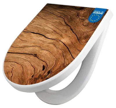 Produktbild von WC Sitz mit Absenkautomatik D Form Motiv Trockenes Holz [TDW3 10787]